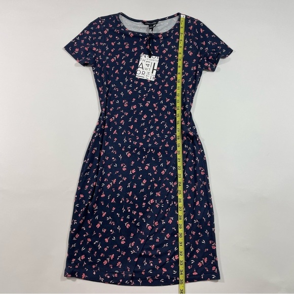 New 41 Hawthorn Bridgette Knit Dress Blue Floral Size Small - Picture 6 of 6
